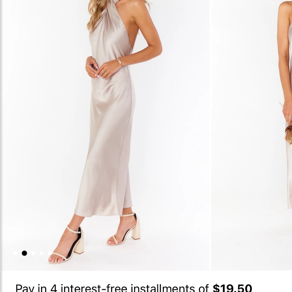 Show Me Your MuMu Satin Cream Backless Dress